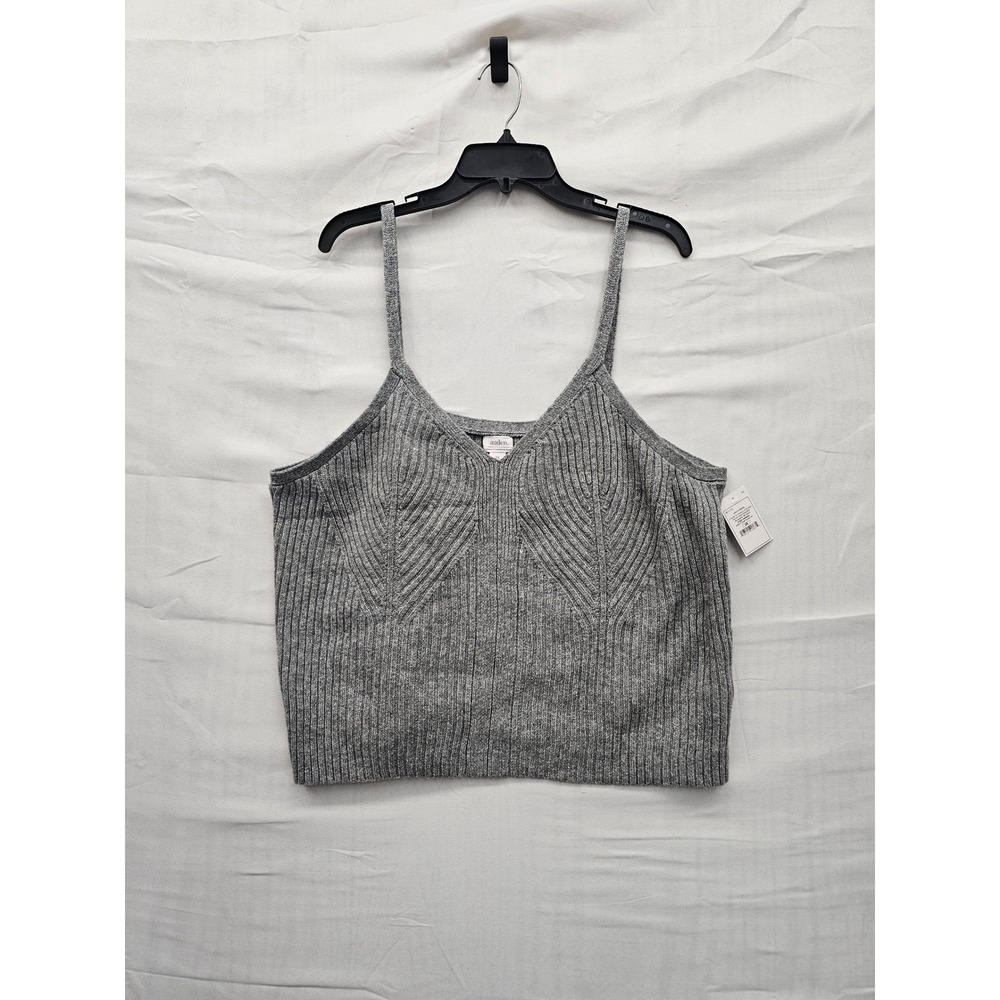 Auden Womens Gray Ribbed Knit Sleepwear Camisole Tank Top Casual Size 2XL